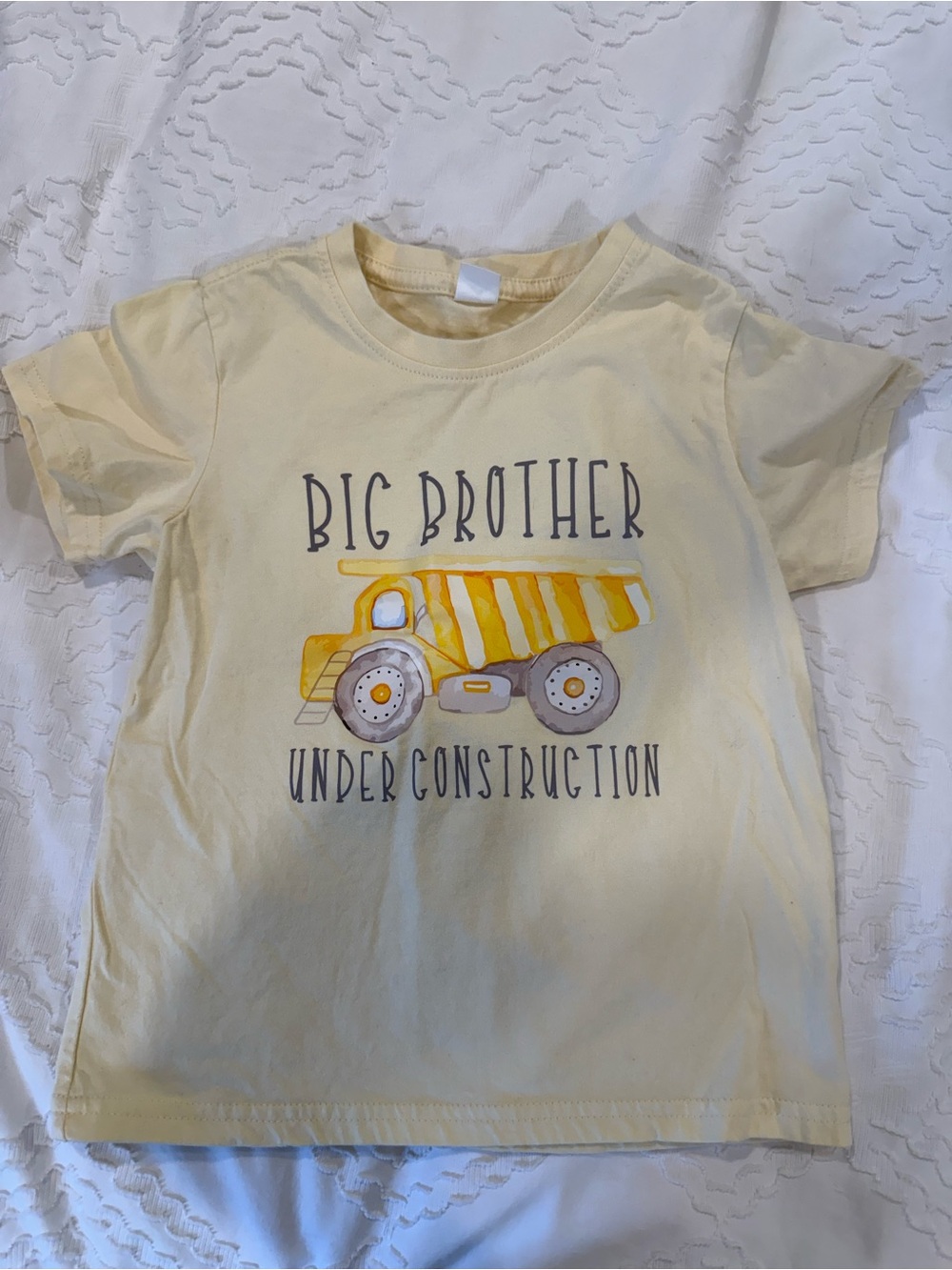 Big Brother Under Construction Yellow Kids T-Shirt
